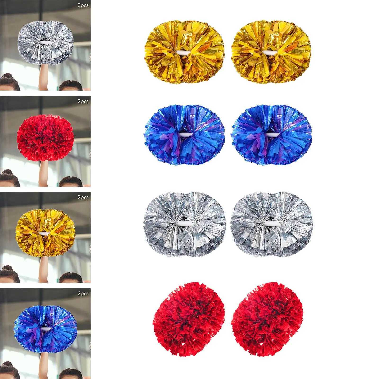 2Pcs Cheerleading Pom Poms Cheer Poms with Handle Cheerleading AccessoriesW250121