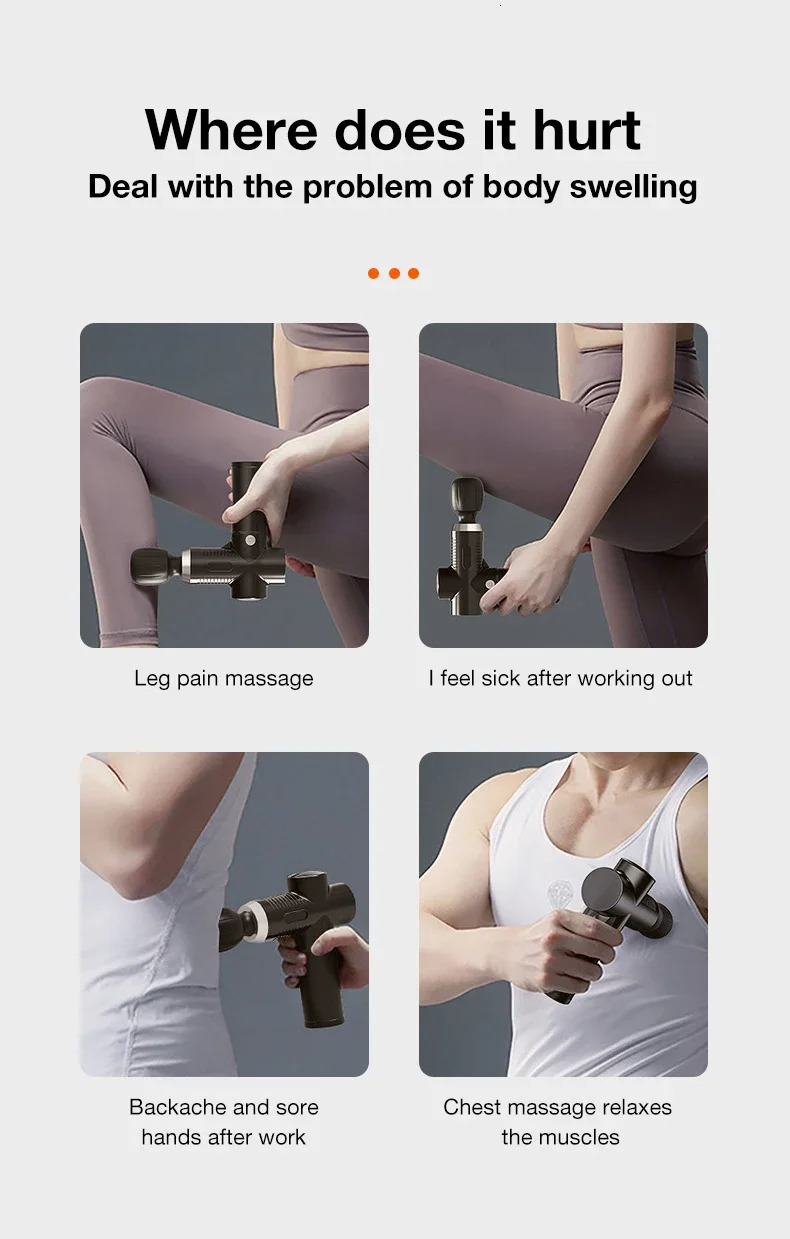 High Speed Vibration Fascia Gun Power Muscle Massage After Fitness Decompose Lactic Acid Relief Therapy Pain Relax Body 250108