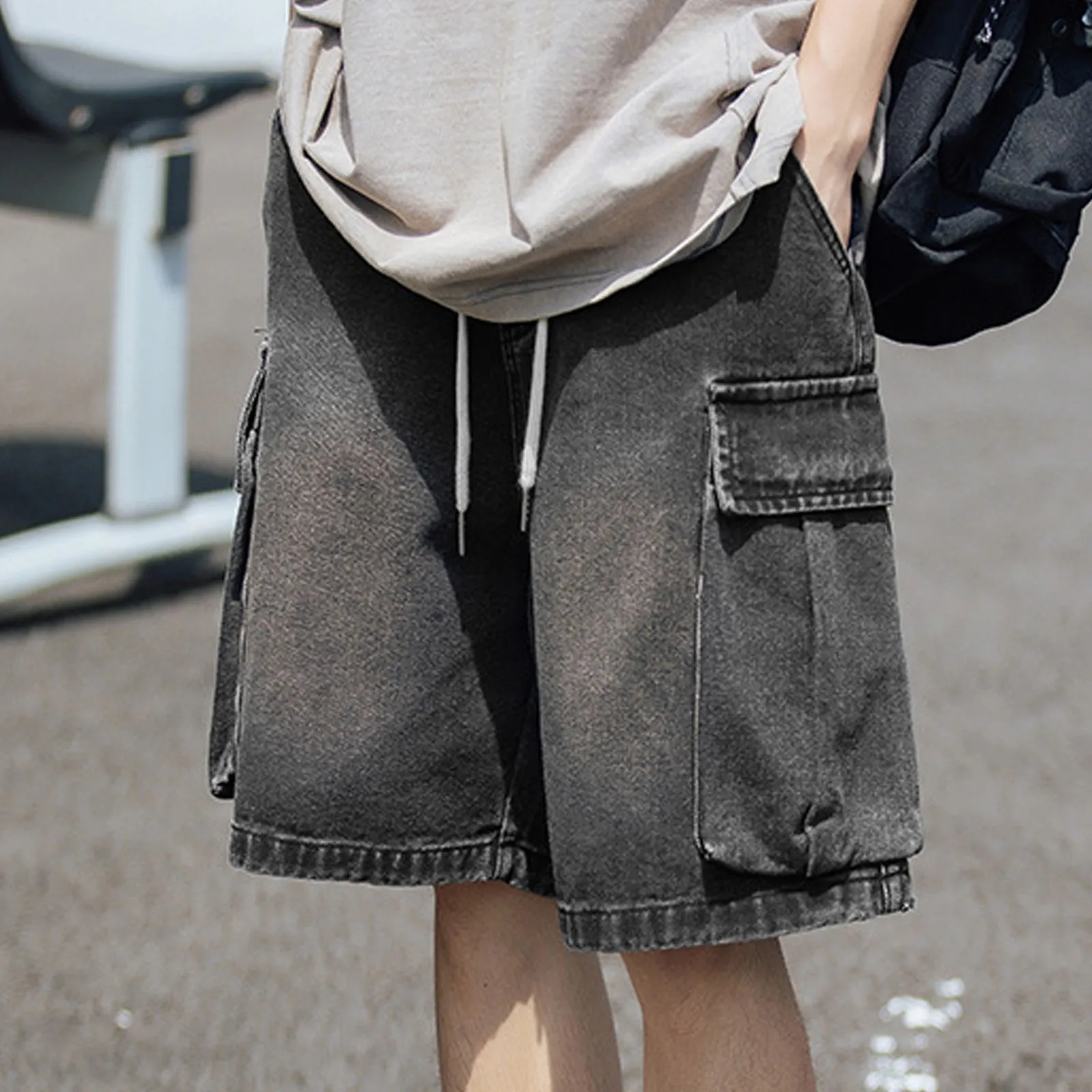 MenS Shorts Male Summer Vintage Denim Cargo Cool Casual Outdoor Quarter Pants Ropa Hombre Trousers Men Plus Size 241227