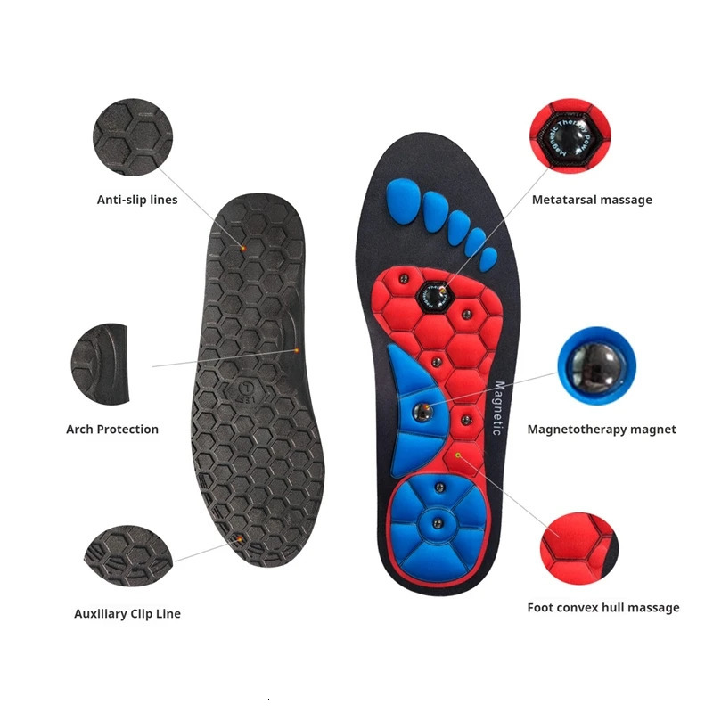 Magnetic Therapy Massage Insoles Men Foot Acupressure Insole for Shoes Sole Unisex Arch Support OrthopedicShoes Pads 250114