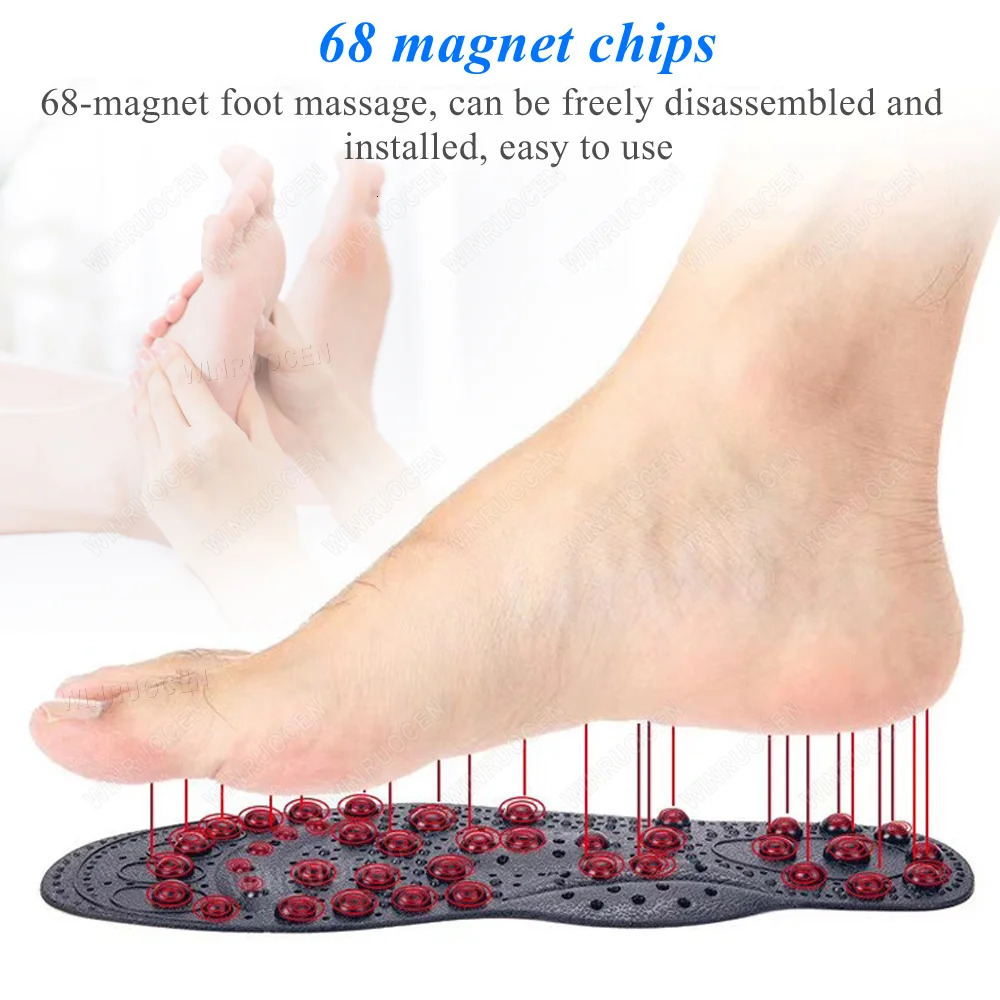 Upgrade 68 Massage Magnets Slimming flat foot Orthopedic Insoles Therapy Acupressure Weight Loss arch support Non-Slip Pad 250120