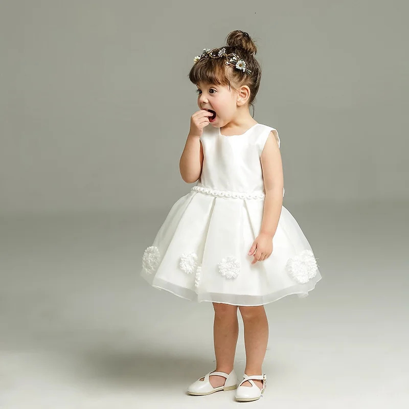 Baby Girls White Tutu Dress Infant Toddler Fluffy Tulle Ballet Tutus with Bowknot born Birthday Party Banquet Costume Dress 250120