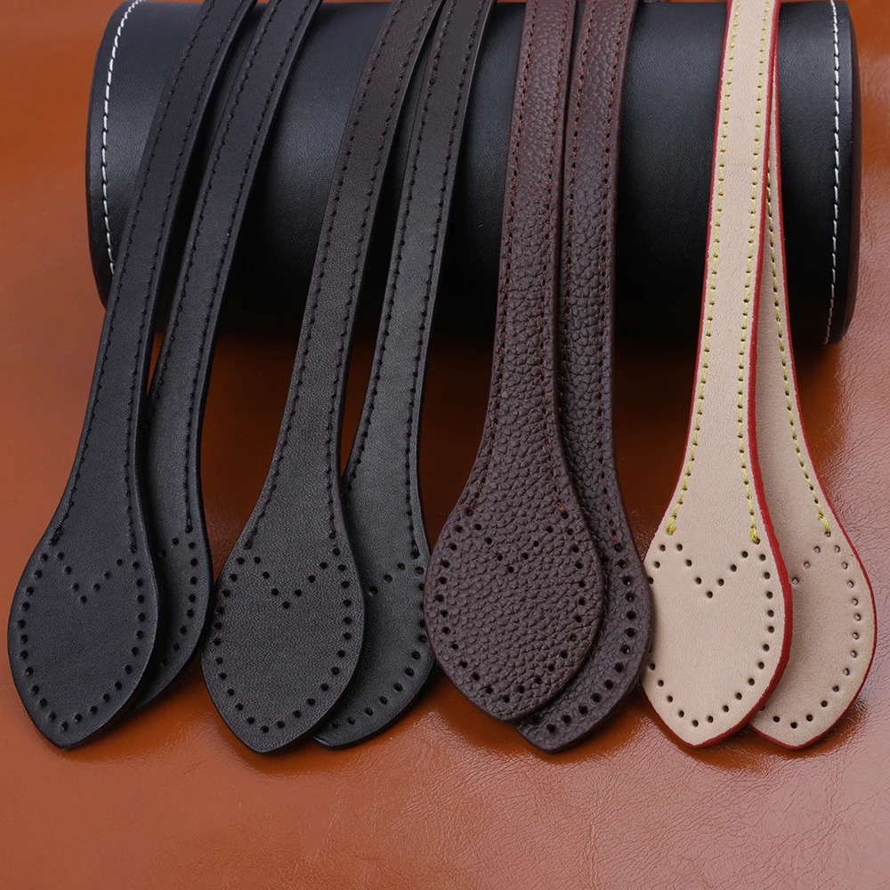 2PCS 60cm Bag Handles Genuine Leather Handbag Strap Portable Bag Strap Belt DIY Handmade Replacement Shoulder Strap Accessories 250121