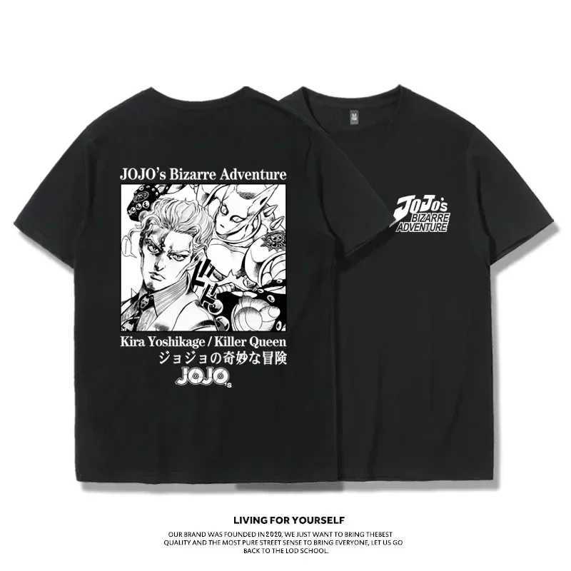 Fashion Jojo Bizarre Adventure Short Sleeve T-shirt Vaporwave Aesthetic Jotaro T-Shirt Harajuku Y2k Tee Oversized Men Women Tops W250117