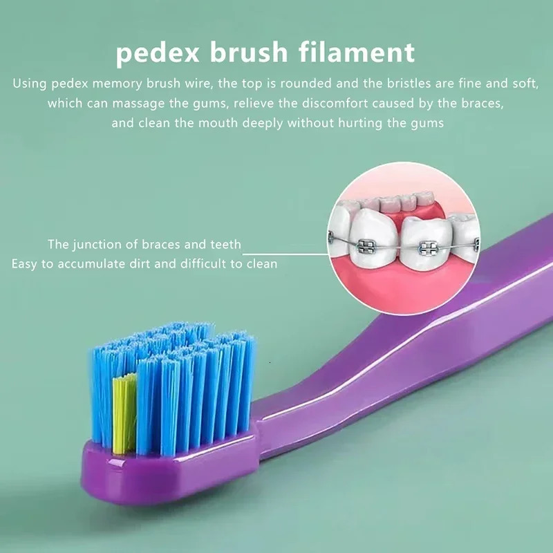 1 Pcs Deeply Clean Orthodontic Braces Adult Toothbrushes Dental Soft Toothbrush With Dust Cover 250115