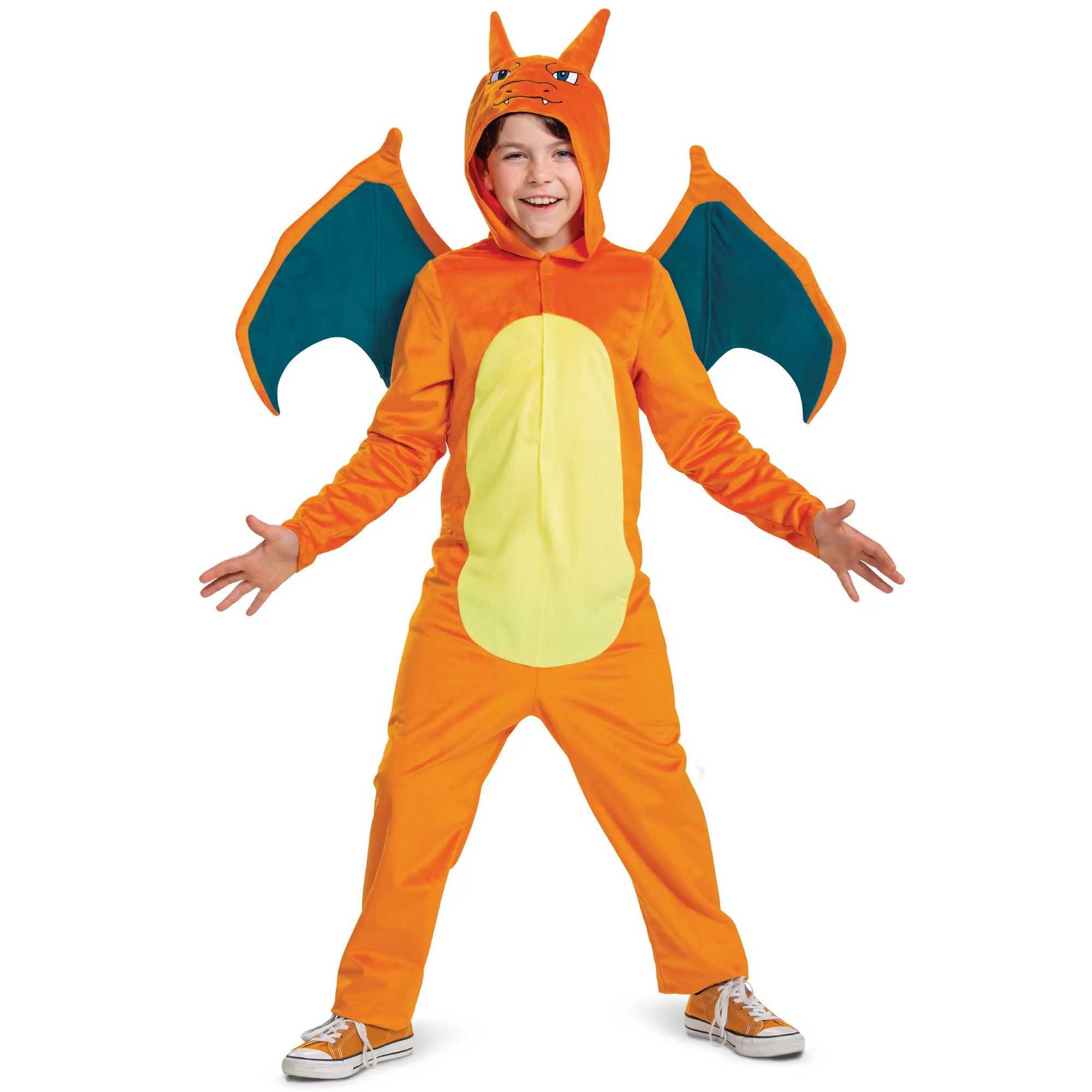 Childrens role-playing animation Charizard and Charmander Pokemoes Charizard luxury childrens clothing W250117