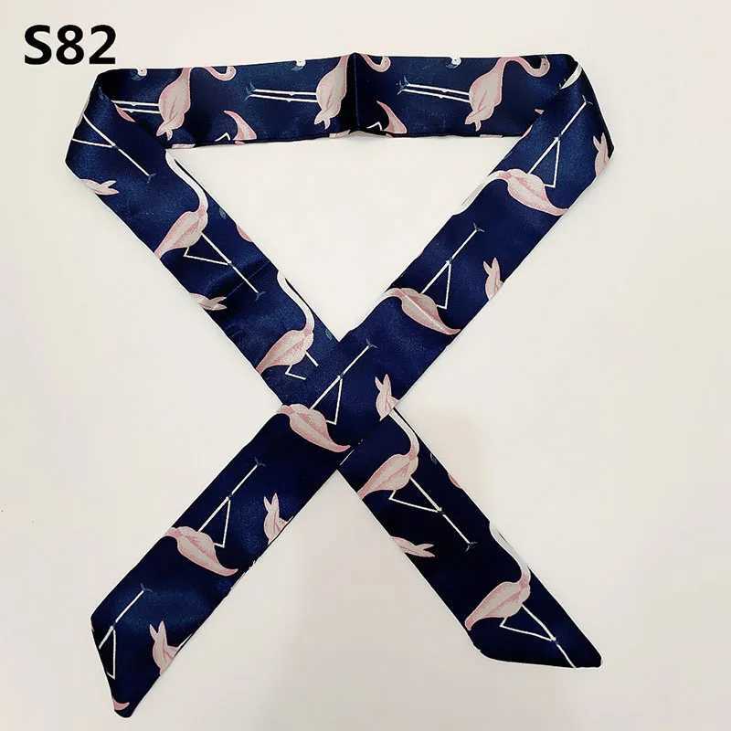 Women Fashion Emulation Silk Leopard Print Small Bag Handle Scarf Headband Hair Decoration Tie Ribbon Long Head Scarf W250118