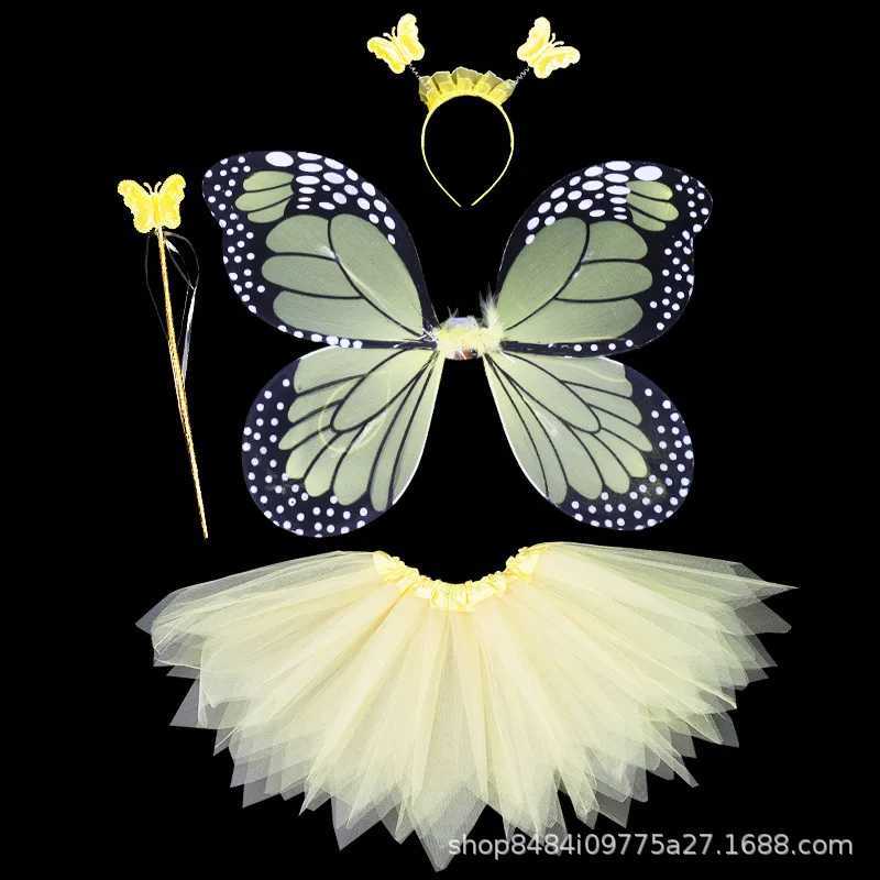 LED Children Costume Props Girls Skirts Angel Luminous Wings Flashing Butterfly Skirt Lights Suit 2-8year Easter Valentines Day W250117