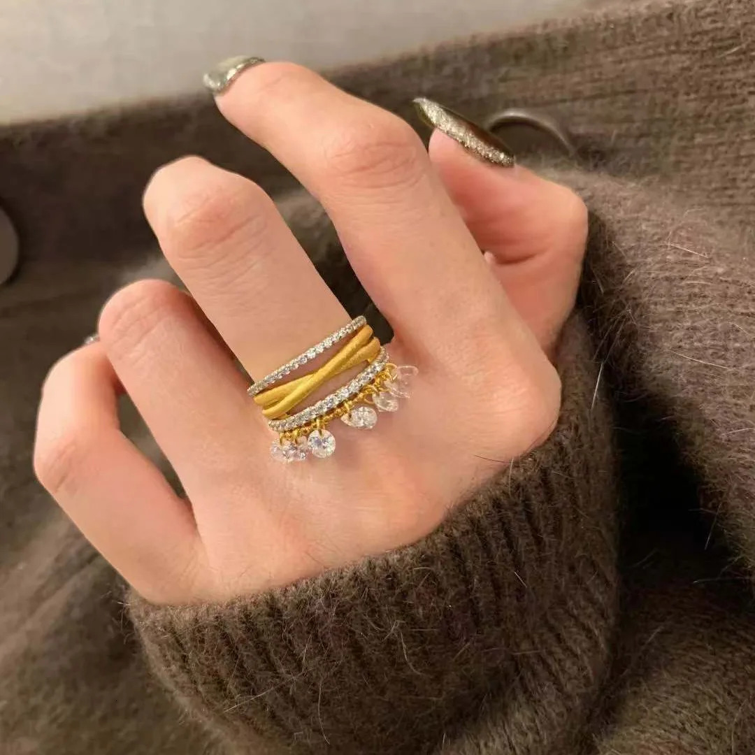 Stackable Gold Rings for Women Trendy Dainty 14K Gold Plated Stacking Cubic Zirconia Thumb Ring 250121