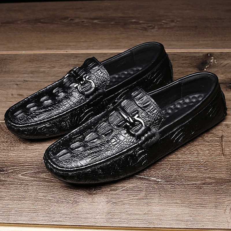 Genuine Leather Loafers Mens Luxury Slip Casual Driving Shoes with Fur Winter Warm Shoes Men Boat Shoes Size 38-45XJ250118
