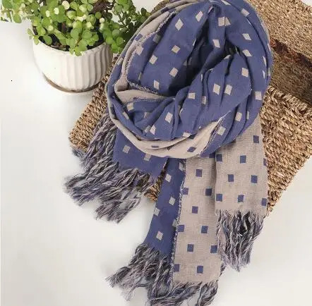 Japanese Winter Cotton Warm Women Scarf Double-sided Plaid Thickened Warm scarf Air-conditioned Shawl For Lady 250120