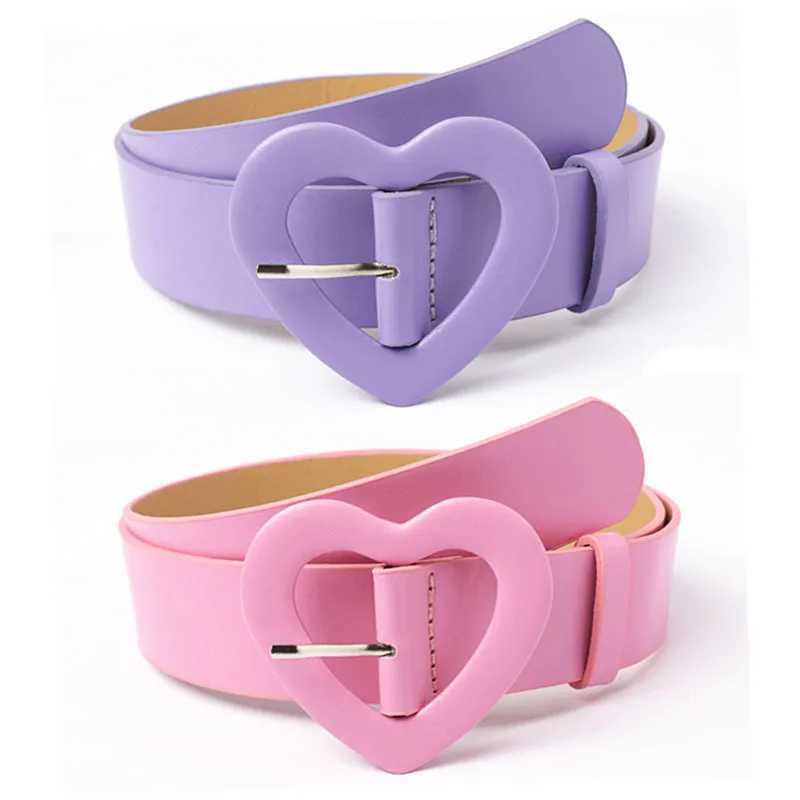 3.8x105cm Heart Belt for Women Love Buckle New Pu Leather Jeans Belts Ladies Cute Pink Belt Female Personality Dress Waistband W250120