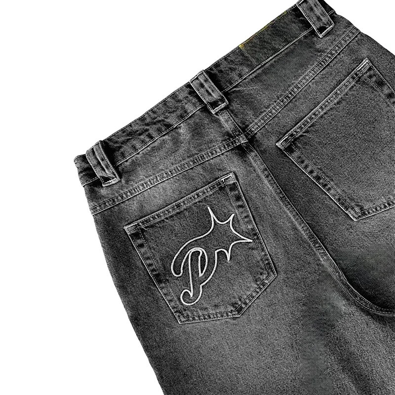 2024 Summer Denim Shorts American Retro Y2K Street Jeans Mens Goth Punk Shorts Casual Goth Harajuku Street Wear ins 250109