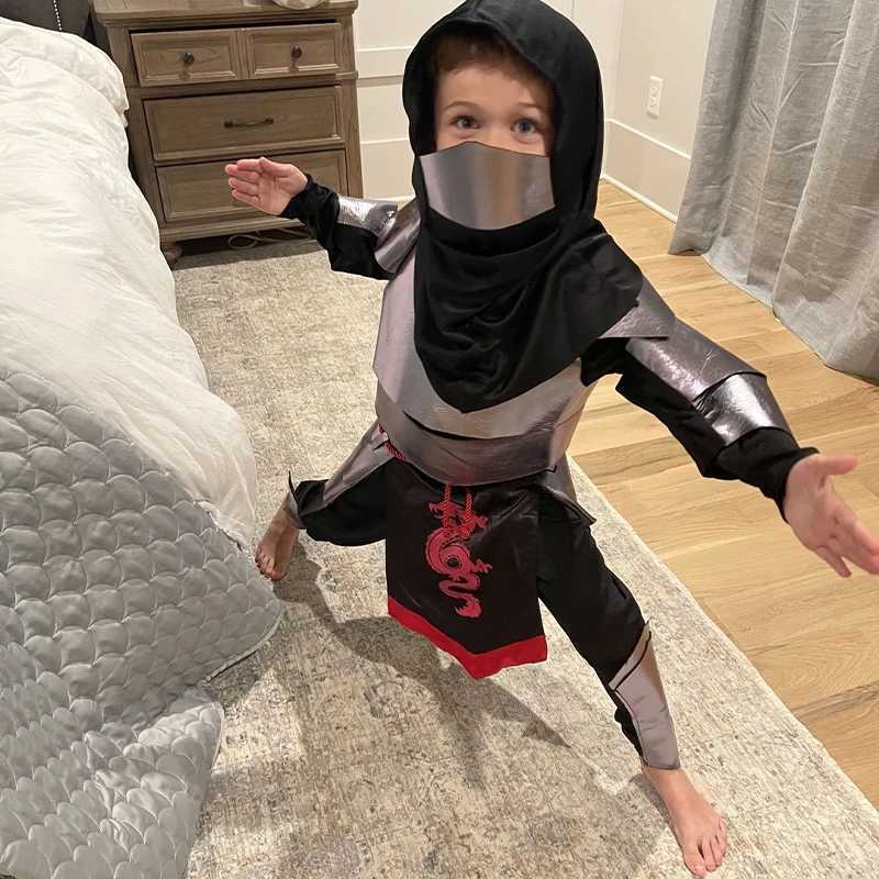 2023 New Arrival Child Dragon Ninja Halloween Cosplay Silver Ninja Costume For Boys W250117
