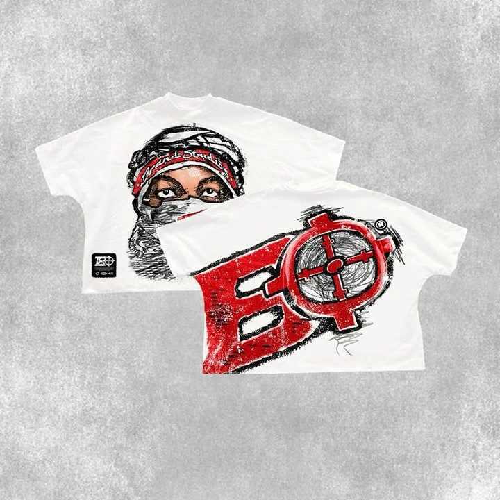 T Shirt Y2K Harajuku Hip Hop Gothic Graphic Print Oversized TShirt Mens Womens New Round Neck Cotton Short Sleeve Tops Clothes W250117