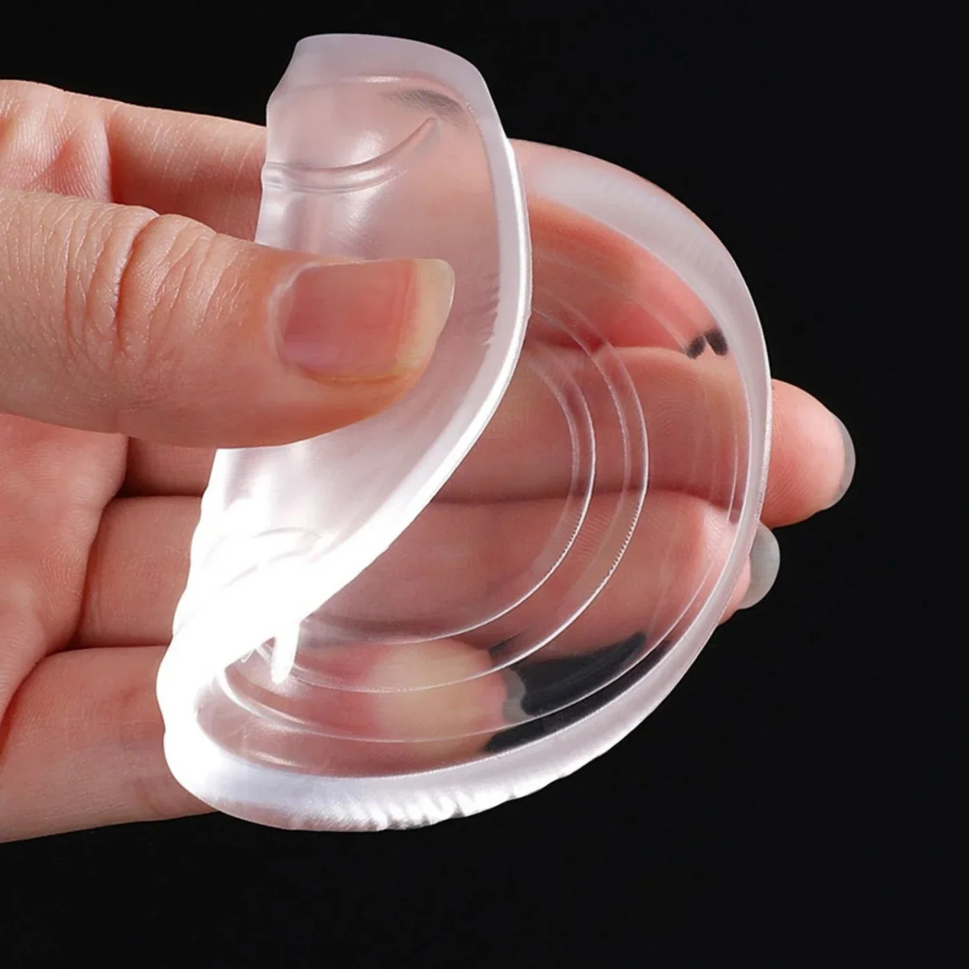 3CM 2CM Silicone Gel Height Increase Insoles Heel Lifting Inserts Invisible Transparent Foot Care Protector Elastic Shoe Insert 250121