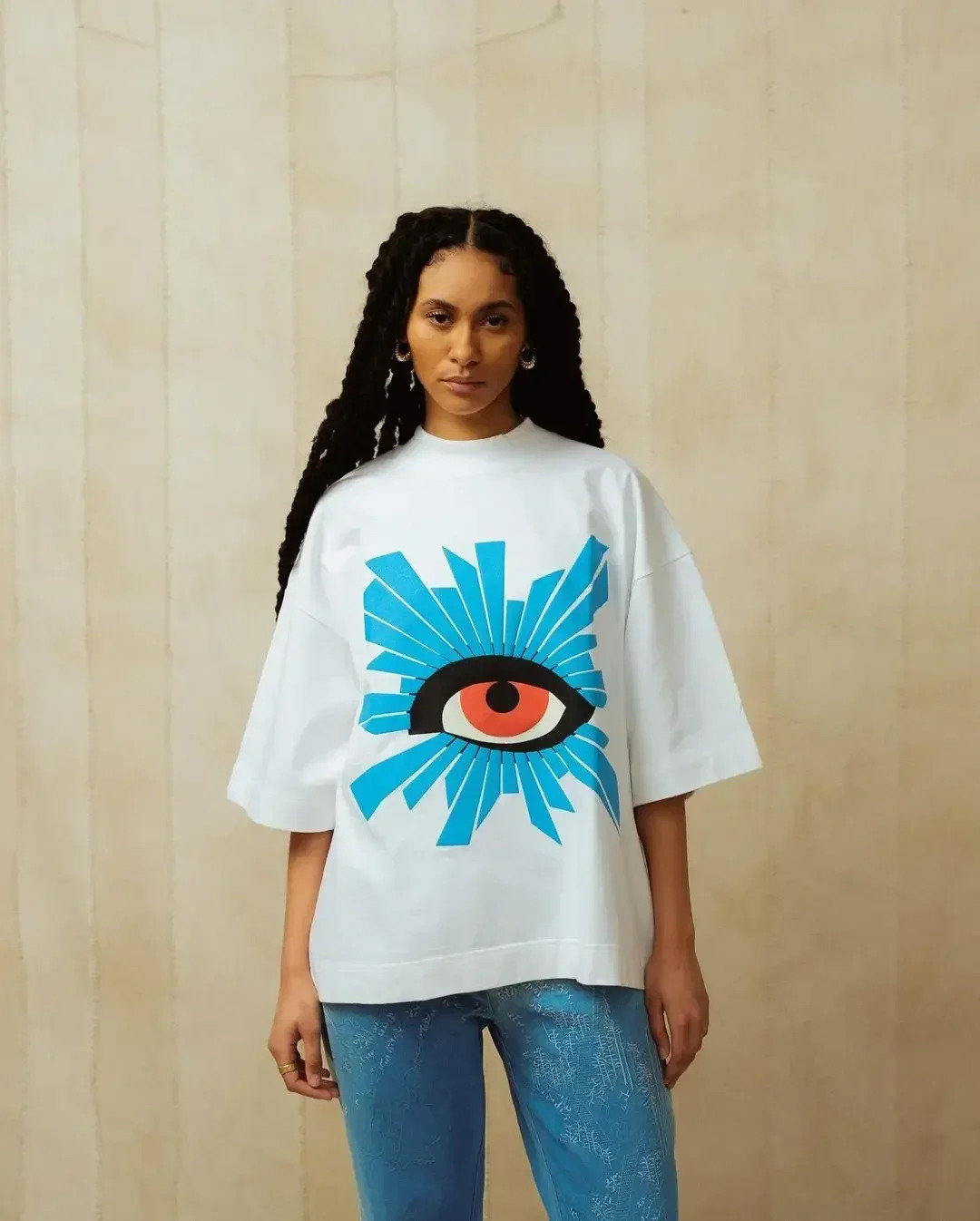 Y2K Hip Hop Spirit T shirt Men Harajuku Street Eye Printed Super T shirt Skateboard Casual Short Sleeved Street Wear y2k top 250115