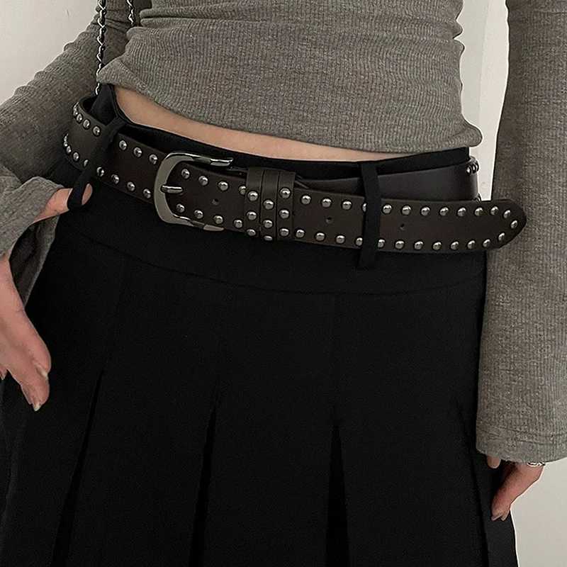 New Belt Womens Jeans Tie-In Ladies Belt Fashion Personality Rivet Belt Senior Black Fashion W250120