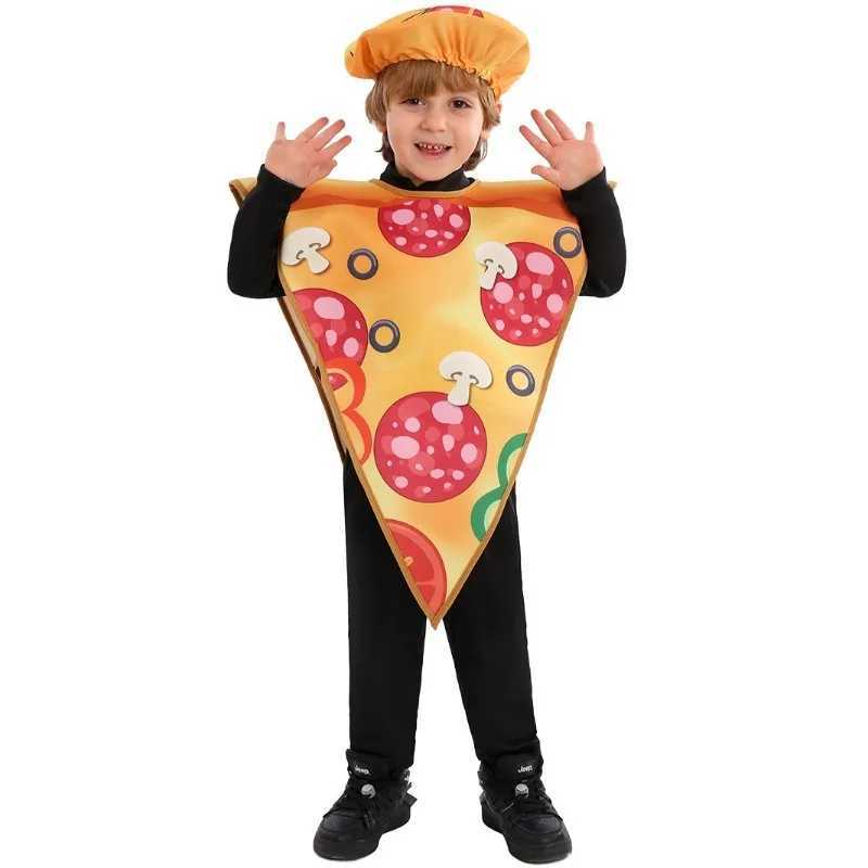 2024 New Halloween Food Cos Costumes Pizza Role Playing Costumes Childrens School Stage Performance Costumes W250117