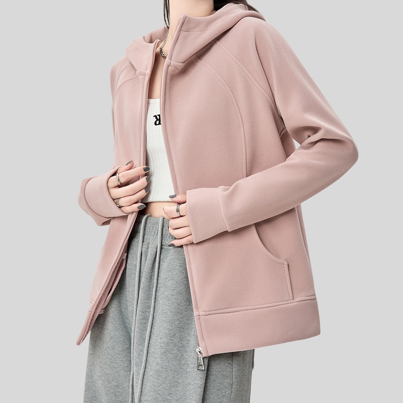New best-selling spring and autumn Korean thickened sweater jacket women's hooded autumn and winter wear loose casual cardigan women's top