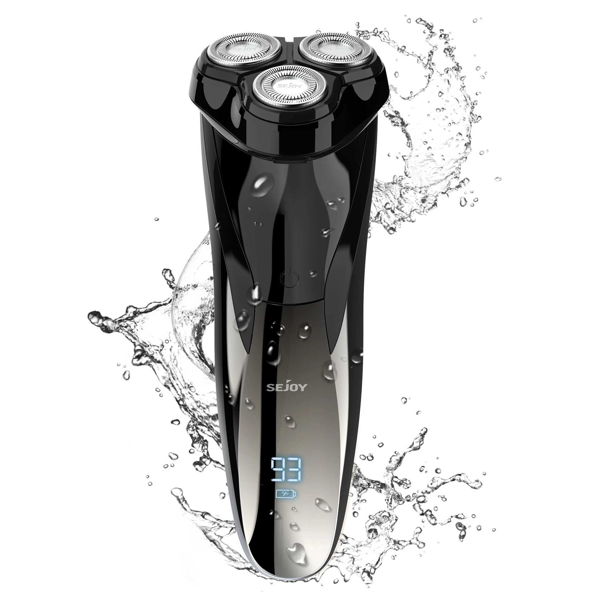 Sejoy Electric Shaver 3D Mens Razor Beard Trimmer With LCD Display IPX7 Waterproof USB Rechargeable Electric Shaving ManeW250117