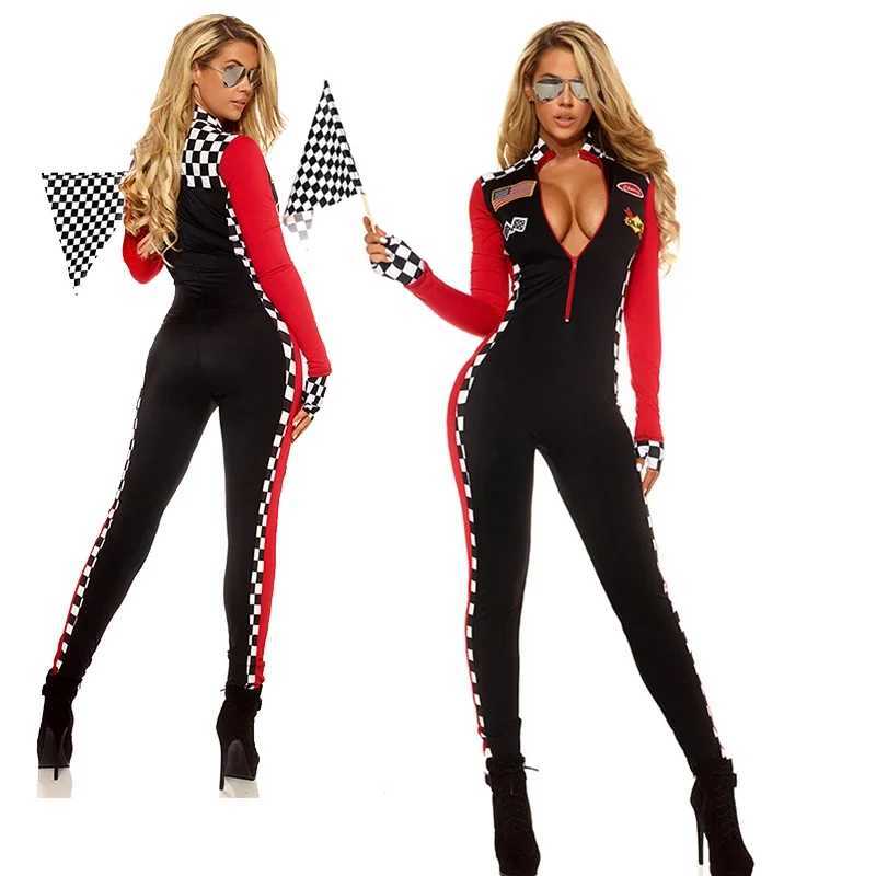 Cosplay Sexy Race Car Driver Halloween Costumes Women Sexy Racing Jumpsuit Long Sleeves Racer Girl Uniform Cheerleaders CostumeW250121