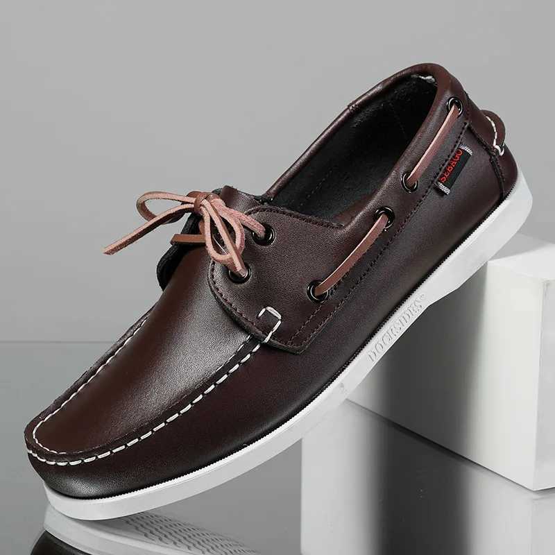 2022 New Mens Casual Genuine Suede Leather Docksides Classic Boat Shoes Loafers Shoes Unisex Handmade shoes High QualityXJ250118