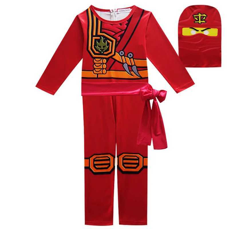 Leg Kids Ninja Cosplay Costume Jumpsuit Set Halloween and Christmas Party Costume Street Costume Ninja Anime Samurai Suit W250117