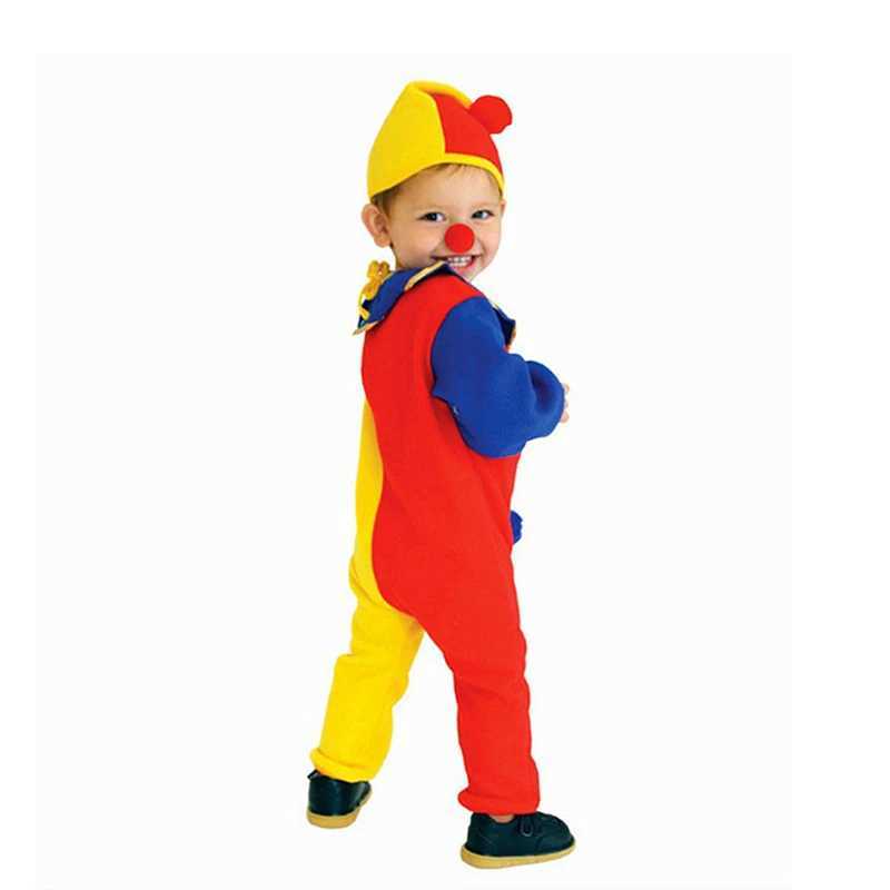 Learn Kids Carnival Clown Circus Cosplay Costumes Halloween Children Boys Girls Baby Birthday Halloween Party Jumpsuit Hat W250117