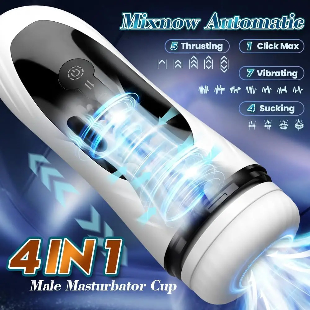 4IN1 Automatic Sucking Male Mastubator Cup Blowjob Masturbation Real Vagina Massage Pussy Sex Toys Adult Goods for Men 250121