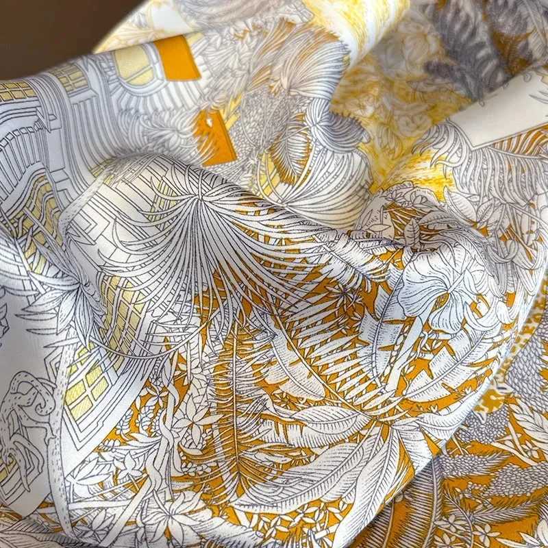 Luxury Silk Feeling Square Scarf Women 2023 Print Satin Neckerchief Spring Hair Band Foulard Bandana Echarpe Tie Shl Wrs W250118