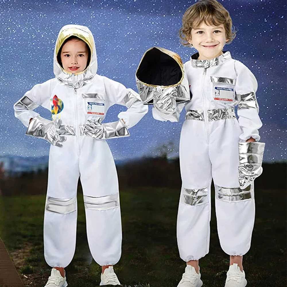 Children Astronaut Spaceman Space Suit Cosplay Costume Boys Girls Performing Props Halloween Party Dress Up Birthday Gift W250117