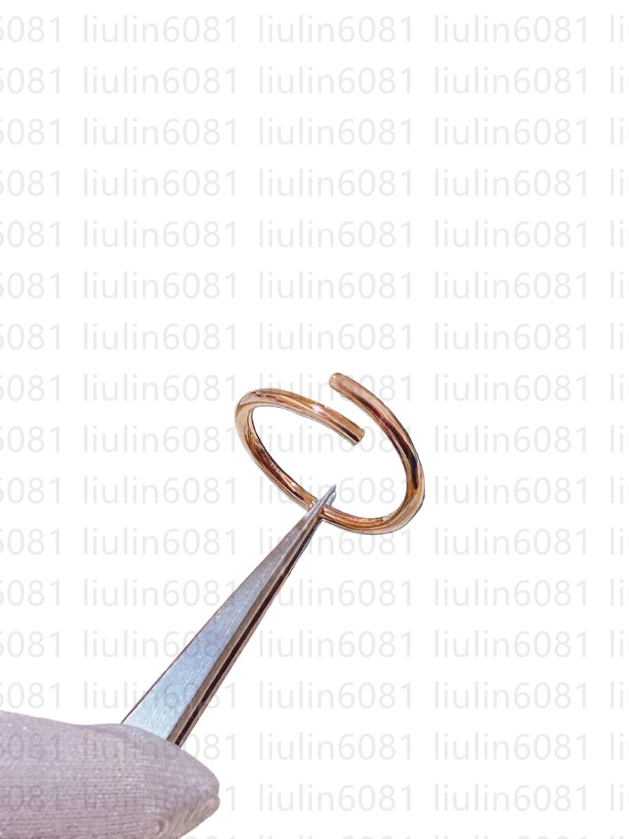 Designer Woman's gold ring Classic Dias Mens Electroplated real Rose Gold Thin Style with Jewelry gift Case