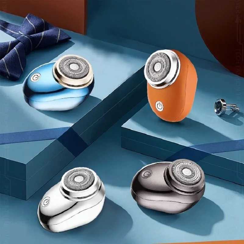 Mens Portable Mini Electric Razor Wet and Dry Shaver Stainless Steel Turbo Rotating with 1PC USB Travel Face Full Body ShaveW250117
