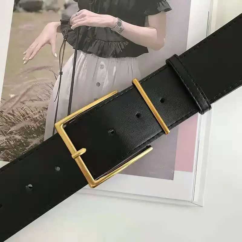 Womens Fashion Black Wide Belt Square Pin Buckle Imitation leather Waist Strap Decorative Coat Dress Simple Dress Waistband W250120