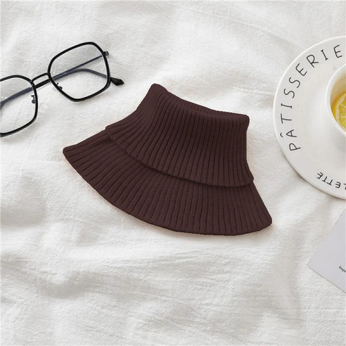 Fashion Men Winter Scarf Knitted Cotton Collar Women Warm Turtleneck Neck Warmer Detachable Windproof 250114