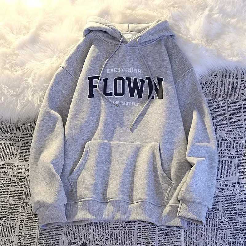 2024 Mens and womens hooded sweatshirt long sleeved sweater Korean style Harajuku retro printed Y2K W250117