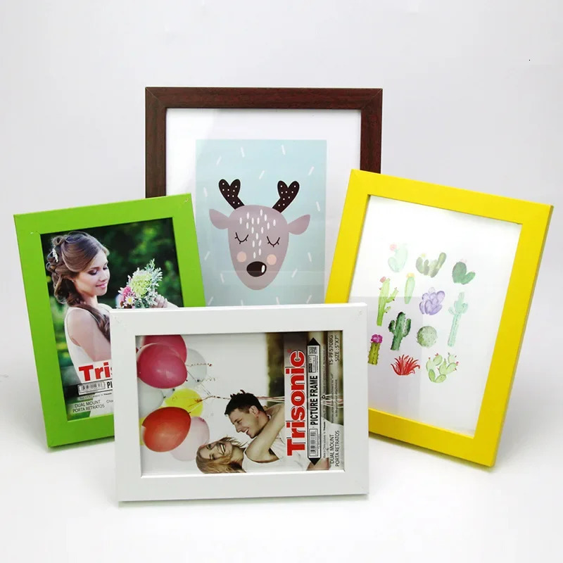 Colorful Picture Frames Wood Frame for Wedding Po Kids Disply Idol Holder Porta Retrato Marco De Fotos 250114
