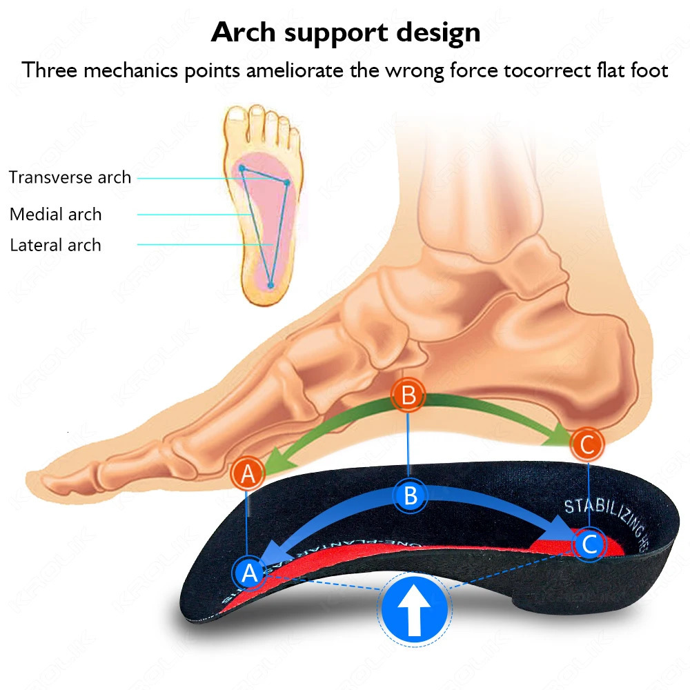 High Arch Supports Shoe Sole EVA Sport Orthopedic Insoles For Men Women Plantar Fasciitis Flat Feet Pain Relief Shoe Cushion Pad 250120