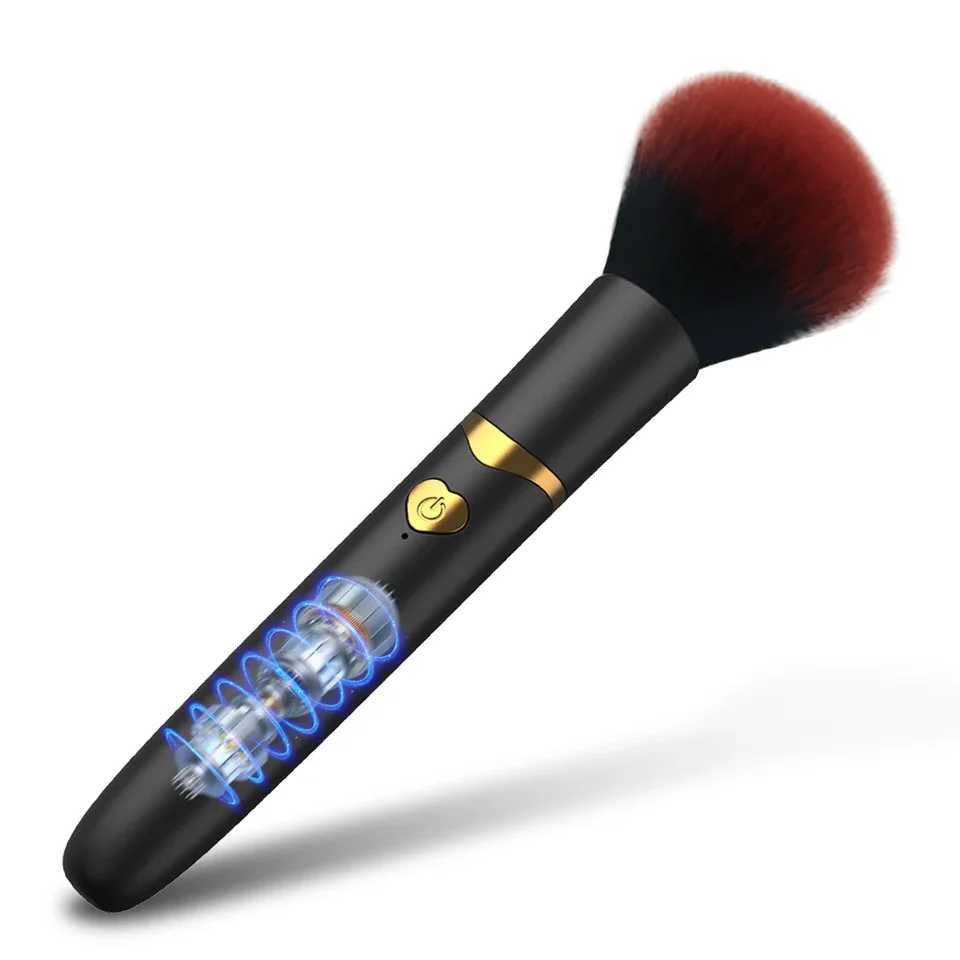 Vibrating Makeup Brush Massager Strong Shock Female Orgasm Clitoral Stimulator 7 Speed AV Wand Vibrator Adult Sex Toys for Women W250117