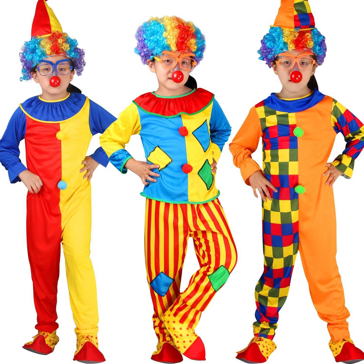 Childrens Fun Clown Costumes including Shoes/Clothes without WigsBoys Funny Character Actor for Performance and Party W250117