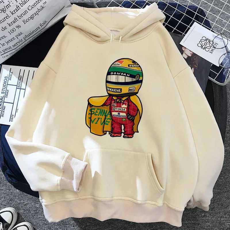 Ayrton Senna Vintage Long Sleeve Hoodies For Women Tracksuit Female Japanese Sweat Y2K Pulls Animation Casual Sports Style W250117
