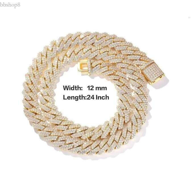 designer chain sier necklace hip hop jewelry wide 12mm 14mm cuban k chains moissanite Sier Necklace for men necklaces