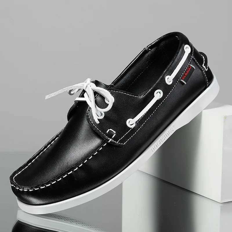 2022 New Mens Casual Genuine Suede Leather Docksides Classic Boat Shoes Loafers Shoes Unisex Handmade shoes High QualityXJ250118