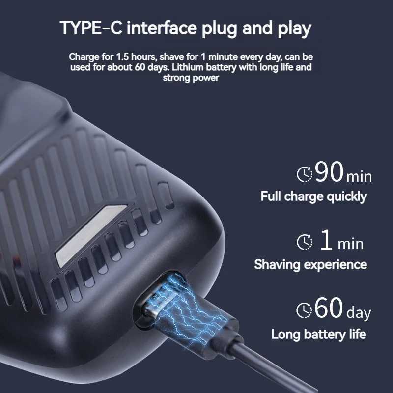 MOTA electric shaver reciprocating three speed adjustable shaver C-type rechargeable shaverW250117