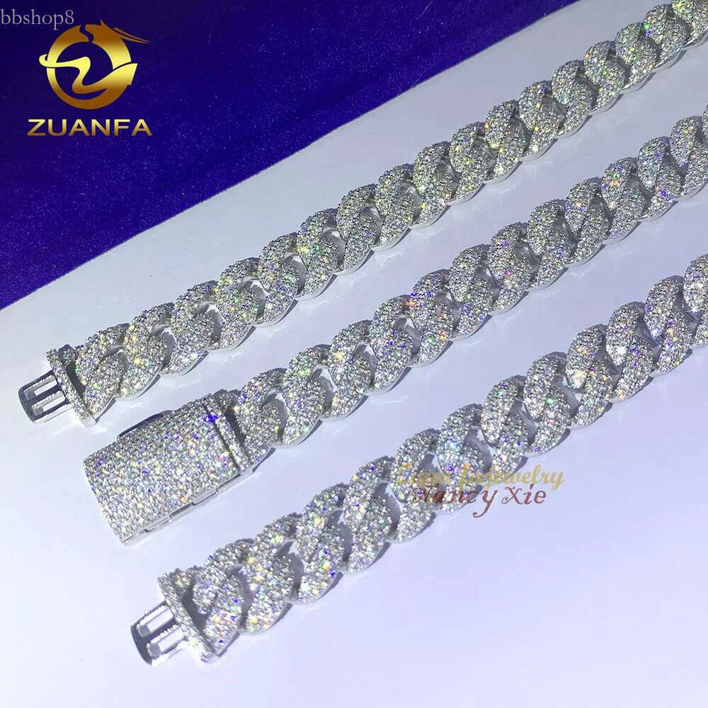 sterg sier k hip hop jewelry 12mm moissanite cuban chain necklace