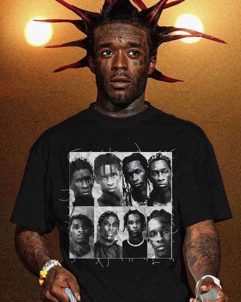 European and American New Summer Short-sleeved Cotton T-shirt Personalized Trendy Portrait Print Retro Harajuku All-match Top W250117