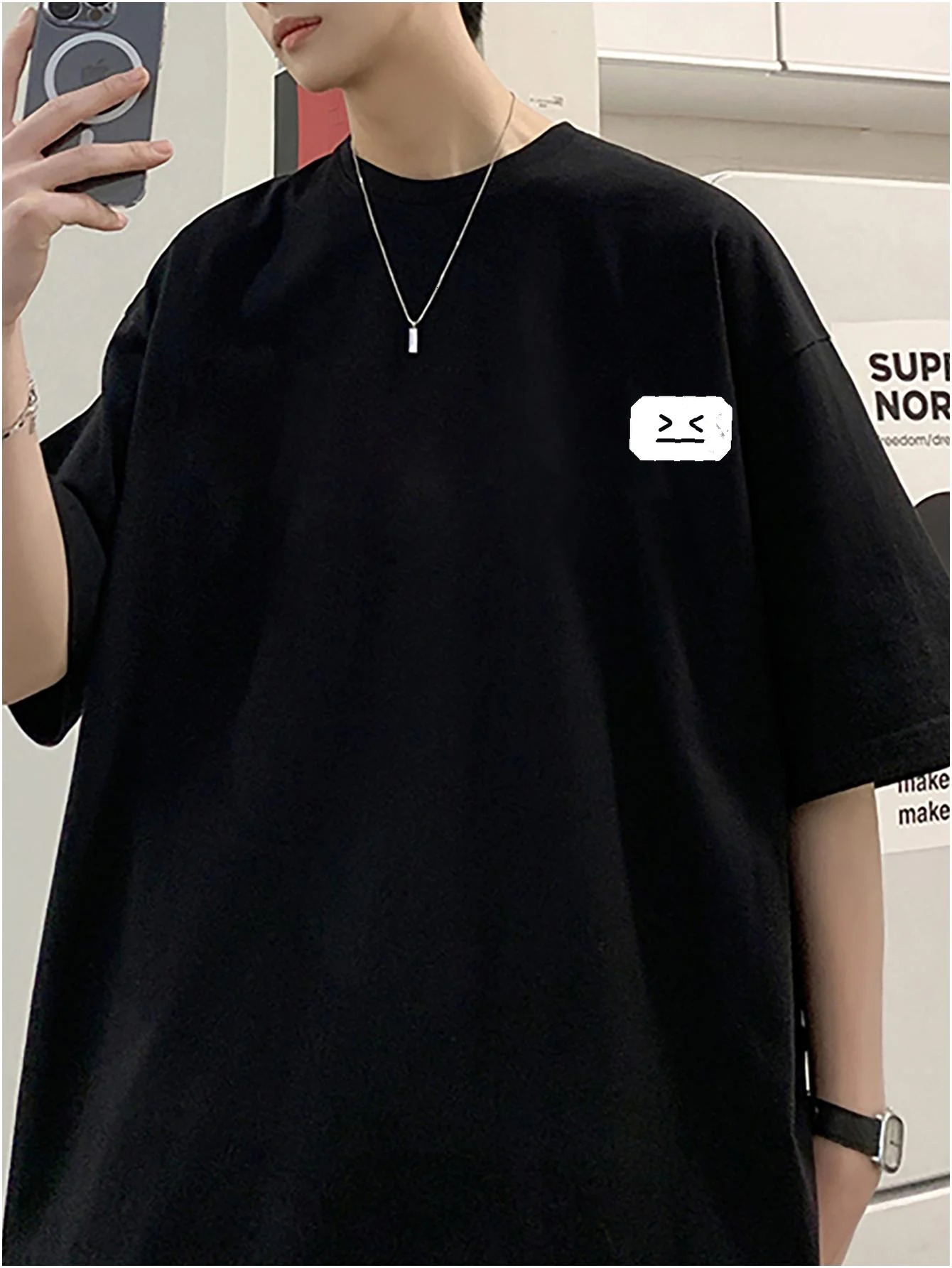 Combed Cotton Tshirt For Men Y2k Harajuku Unisex Korean Tshirts Kpop Streetwear Male Graphic Top Oversize Short Sleeve Tees 250122