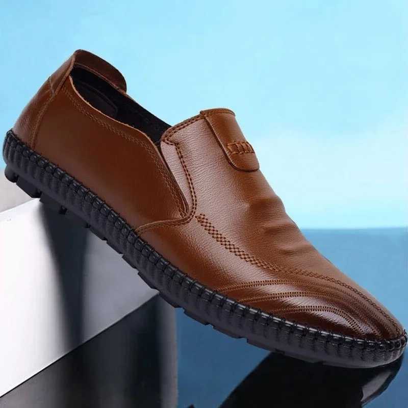 Mens Autumn Casual Shoes Fi soft leather footwear Versatile comfortable loafers male breathable new flat Zapatos 2024XJ250118