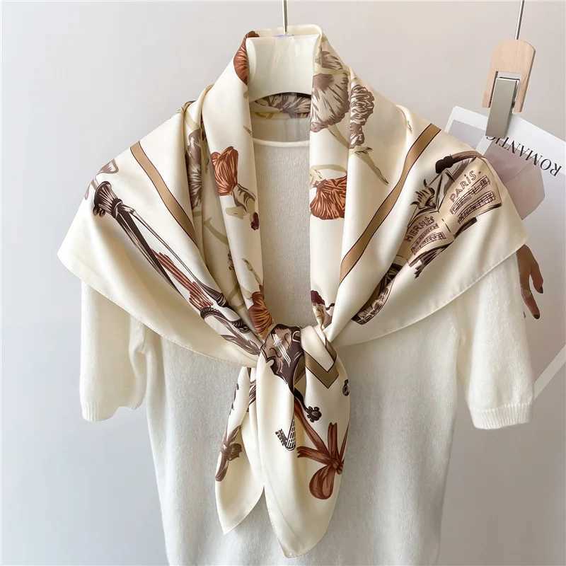 La Scarf Ballet Girl Print Designer New Large Square Scarves 90cm Thin Twill Silk Shl Headscarf Luxury Brand 2024 Fashion W250118